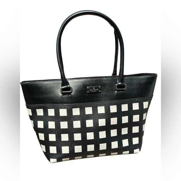 kate spade Handbags - Kate Spade New York Black and White Checkered Tote